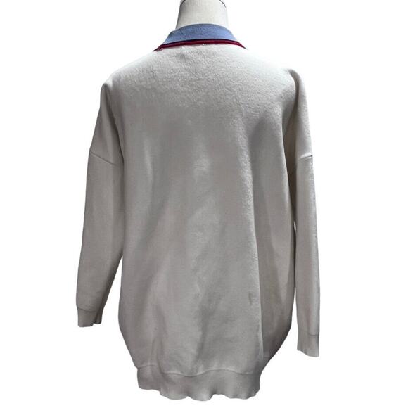 Sandro Paris Judith Contrast Button Heavy Oversized Off Write Cardigan Sz2/Med - Picture 6 of 15